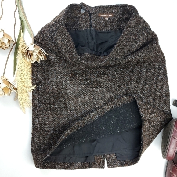 Adrienne Vittadini Thick Brown Blk Texture Skirt 10 - Picture 15 of 15